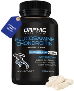 ORPHIC NUTRITION Glucosamine Chondroitin (90 Caps) - Joint Support Supplement* -Turmeric & MSM 2100MG - S​upports Mobility and The Body's Normal, Healthy Inflammatory Response* - for Men & Women