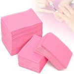 Ranrose Waterproof Nail Tips Art Table Towels Mat 125PCS Nail Tips Art Paper Disposable 3 Ply Foldable Nail Table Mat Nail Tips Art Waterproof Pad for Salon Practice Manicure (Pink)