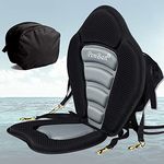 penban Universal Deluxe Kayak Seat Cushion with Storage Bag,Boat Seat SUP Seat Canoe Seat,4 Adjustable Straps for Kayaking Canoeing Rafting Fishing(1 Pack Black/Gray)