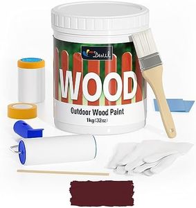 DWIL Outdoor Paint for Wood - Fast Dry and No Sanding Matte Finish Exterior Paint for Wood, Easy Apply, Water Based Paint, outdoor furniture paint 1 Quart, Burgundy Red