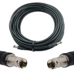 RG-11 Ultra Low Loss Coaxial Cable | F Type Cable High Definition with RG11 Coax Compression Connectors - (Black) | 15m (49ft)