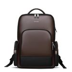 AETHON | Krossover 15.6-Inch Laptop Backpack | Water-Resistant with Multiple Pockets for Office, Travel | Shoulder Bag Made with Vegan Microfiber Leather (BLACK + BROWN)