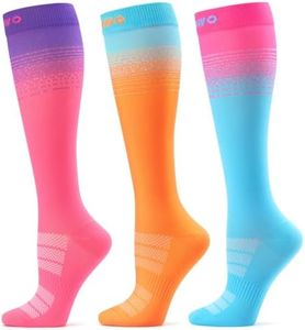 CAMBIVO 3 Pairs Compression Socks for Women, 15-20 mmHg Graduated Support, Compression Stockings for Nurses, Travel, Work