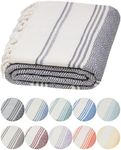 DEMMEX Organic Diamond Turkish Bath & Beach Towel | 100% Oeko-TEX Certified Turkish Cotton, Ultra-Soft, Quick-Dry, Lightweight & Oversized Luxury Peshtemal Towel, Prewashed, 180x90cm, Dark Grey