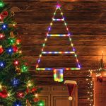 Christmas Decorations Lights, LED Christmas Ladder Lights 2ft, 8 Modes & Timer Battery Christmas Lights, Xmas LED Ladder Tree Lights for Window Wall Home Garden Outdoor Indoor Decor (Multicolor)