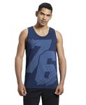 Jockey Men's Super Combed Cotton Rich Printed Tank Top_9928_Navy Print_XL