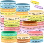 Roowest 120 Pcs Motivational Wristbands Bulk for Student Colored Inspirational Rubber Bands Stretch Silicone Bracelets Back to School Gifts from Teacher for Students, You Are Style, Silicone Rubber,