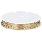 Beebeecraft 24 Gauge 0.5mm 50 Meters Craft Wire for Jewellery Making 14K Gold Plated 164 Feet Round Polished Tarnish Resistant Bendable Metal Copper Craft Wire with A Spool for DIY Supplies