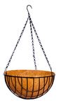 COIR GARDEN Coir Hanging Round Bigger Size Basket 14 INCH 1 Piece - Coco Gardening POTS with Stand - Flower PotS Hanger Garden Decoration Indoor Outdoor Hanging Baskets