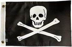 Small Jolly Roger 12x18 Flag Ship Garden Boat Pirate Man Cave Kayak … (12x18", Jolly) (12"x18")