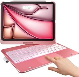 typecase Touch Keyboard Case for iPad Air 11-inch (M3 2025 / M2 2024)& iPad Pro 11(4th/3rd/2nd/1st Gen):Multi-Touch Trackpad & 11 Colors Backlight & 360°Rotatable for iPad Air 5th/4th Gen,Rose Gold