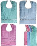 Dr.Bohrras PVC Adult Food or Dining Eating Bibs 3 Pcs Washable Reusable With Pocket Leakproof for Elderly Patients Velcro Closure