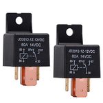 Ehdis 2 Pack Car Relay 12V 80 AMP 5 Pin, JD2912-1Z-12VDC 80A 14VDC SPDT Truck Boat Van Vehicle Automotive Relay 12V Switch