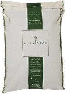 Alfagrow - 10 lbs Alfalfa Pellets, Natural Fertilizer, Soil Amendment, Mulch, High in Nitrogen, Canvas Drawstring Reusable Bag, Great for Roses