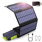 8 W Solar Panel with Solar Power Bank 20000 mAh, PD15 W USB C Solar Charger with 3 Outputs, 2 Inputs, Outdoor Waterproof Power Bank, Solar Panel, Compatible with Smartphones, Tablets and More