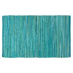 100% Cotton Rag Rug 3x5' Multicolor Chindi Rug - Hand Woven & Reversible for Living Room Kitchen Entryway Rug - Teal,Kitchen Rugs, Farmhouse Rugs, Rugs for Living & Bedroom,Woven Rugs