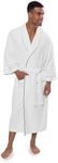 Texere Men’s Luxury Terry Cloth Bathrobe - Fathers Day Gift (EcoComfort), Natural White, Large-X-Large