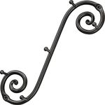 RTZEN Vertical Farmhouse Small Key Holder for Wall - Handcrafted Swirl Decorative 5 Key Hooks for Home Entryway - Wrought Iron Black Wall Mount Key Rack Purse Coat and Leash Holder or Organizer
