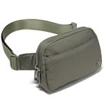 Pander Everywhere Belt Bag for Women, 5 Zipper Pockets RPET Polyester Crossbody Fanny Pack Purse (Grey Sage).