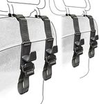 Teocenka 4-Pack Headrest Hooks for Car Universal Interior Auto Vehicle Back Front Seat Hanger Holder Organizer for Handbags Purses Coats and Grocery Bags