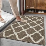 SHACOS Doormat Indoor 24x36 inch Front Door Mat Non Slip Waterproof Backing Entrance Rug Washable Entryway Rug for Kitchen Garage, Brown