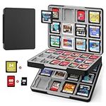 MoKo 60 Slots Game Card Case for Nintendo Switch/Switch OLED/3DS/2DS, Portable 3DS Game Case, 24 Slots for 3DSXL/DS/DSi Cards & 36 Slots for SD Cards w/Magnetic Closure, Black