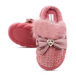 VRITRAZ Women's Comfort Slip On Closed Toe Warm Winter House Clog Indoor Slipper (Min Pink, UK-9)