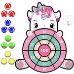 Unicorn Gifts for Girls, 63cm Velcro Dartboard Game Unicorn Toys for Girls Age 3-7, Girls Toys Birthday Party Tossing Game for Kids 4-8, Easter Gifts Christmas Stocking Fillers for Kids 3+