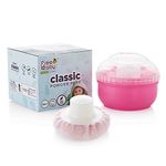 BeeBaby Classic Powder Puff with Container for Baby (Pink) Soft Touch. 100% BPA Free.