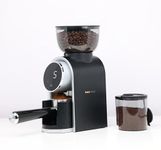 InstaCuppa Electric Coffee Grinder with LED Touch Timer & Cups Selector, Conical Stainless Steel Burr Mill with 25 Adjustable Grind Settings for Home Espresso, Moka Pot, French Press, Pour Over