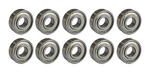 Generic Double Shielded Miniature Deep Groove Ball Bearing (Pack of 10), (625zz,5mm x 16mm x 5mm)