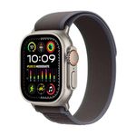 Apple Watch Ultra 2 [GPS + Cellular 49mm] Smartwatch with Rugged Titanium Case & Blue/Black Trail Loop - S/M. Fitness Tracker, Precision GPS, Action Button, Extra-Long Battery Life - S/M