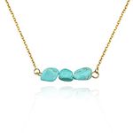 Turquoise Necklace for women Gold Plated Spiritual Healing Chakra Crystal Stone Necklace Jewelry Gift for Women Teen Girls