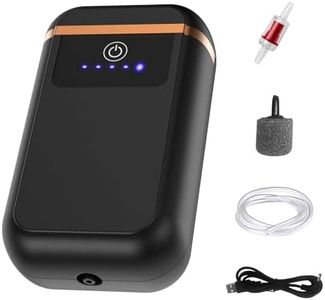 Btinf Battery Aquarium Air Pump, USB Rechargeable Aquarium Bubbler Aerator for 1-50 Gallon, Lithium Battery Operated Pump with Air Stones, 1W Air Pump for Fish Tank, Hydroponic, Outdoor Fishing