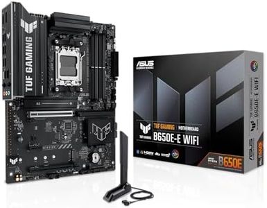 ASUS TUF GAMING B650E-E WIFI AMD AM5 B650 ATX motherboard, 8+2+1 80A DrMOS stage, DDR5, PCIe 5.0 Ready, 3x M.2, Wi-Fi 6E, 2.5 Gb LAN, DisplayPort, HDMI™, USB 20Gbps Type-C®, BIOS FlashBack™, Aura Sync