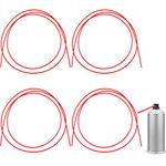 Spray Can Replacement Straws Flexible Spray Can Straws Red Plastic Extension Straws, 51.1 Inches, 4 Count