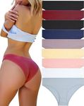 LOURYN KOULYN® Women 6 Pack Cotton Underwear for Women Sexy Low Rise Ribbed Hipster Breathable Soft Womens Bikini Panties Cheeky S-XL (S, Multicolor 6)