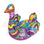 Bestway Inflatable Ostrich Pool Float, Ride-On Toy with Pop-Art Design