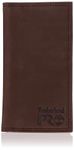 Timberland PRO Men's Leather Long Bifold Rodeo Wallet with RFID, Dark Brown, One Size, Dark Brown, One Size