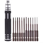 Hex Screwdrivers Set 12 in 1 RC Hobby Tools Kit Steel Tool for RC Car Model Drone Airplane Robotics Helicopter Quadcopter Boat FPV Home Appliances Repair(black)