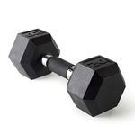 CAP Barbell 20 lb Rubber Coated Hex Dumbell with Comfort Grip Handle