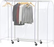 SimpleHouseware Clear 72" Garment Rack Cover under Dustproof and Waterproof, PEVA