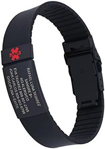 TINGKU Custom Sport Medical Alert Bracelet for Men Personalized SOS Safety Silicone Wristband Medic ID Bracelets for Runners