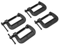 WEN CLC212 Heavy-Duty Cast Iron C-Clamps with 2-Inch Jaw Opening and 1.2-Inch Throat, 4 Pack