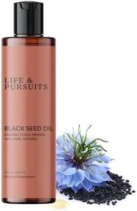 Life & Pursuits Organic Black Seed Oil - 100% Pure, Natural, Cold Pressed | High Thymoquinone, Omega 3 6 9 | Antioxidant for Immune Support, Hair & Skin… (200 ml)