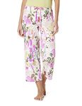 HUE Women's Printed Knit Capri Pajama Sleep Pant, Rosebud - Floral Fantasy, Small