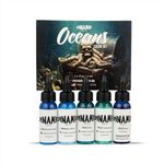 Dynamic Color Co - Oceans Color Set, 1oz Bottle of Each: Electric Blue, Sky Blue, Teal, Turquoise, and Our Original Dynamic Blue Tattoo Ink, Made in USA