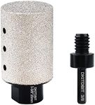 Diamond Coated Finger Bit, 1-3/8" Tile Milling Bit to Enlarge Polish Shape Holes on Porcelain Ceramic Marble Granite Tile Countertop, with 5/8-11 Thread to 3/8" Hex Shank Adapter, Diameter 35mm