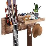 CABINAHOME Guitar Wall Holder stands hangers for Acoustic and Electric Guitar wood Hanging Rack with Pick Holder and 3 Hook