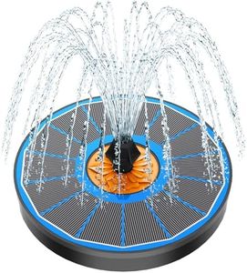 Yzert Solar Fountain Pump for Bird Bath Orange Flower, 3.5W Glass Solar Fountain No Battery with 4 Fixed Rods & 7 Nozzles, 2024 Solar Bird Bath Fountains for Pool, Garden, Outdoor, Pond, Pool - Blue